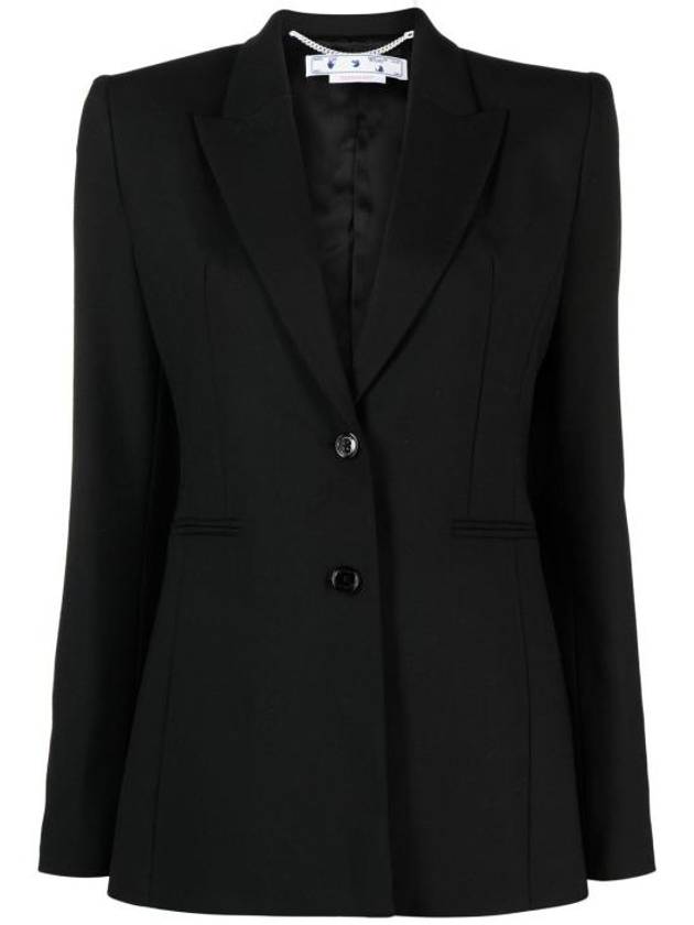 Women's Tailored Single Breasted Blazer Jacket Black - OFF WHITE - BALAAN 2