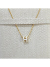 Mini Pop H Pendant Necklace Gold Blanc White - HERMES - BALAAN 3