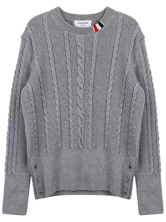 RWB Cable Wool Knit Top Grey - THOM BROWNE - BALAAN 2