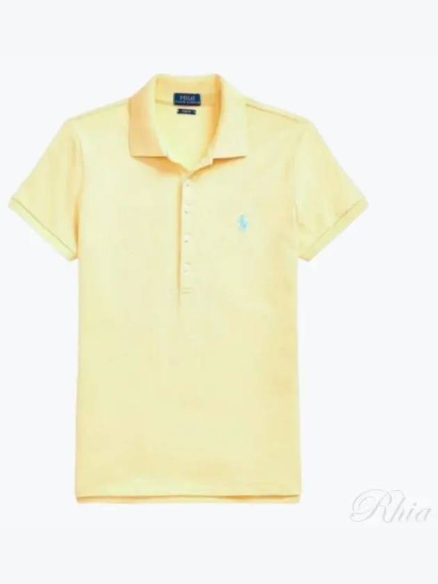 Women's Julie Embroidered Logo Short Sleeve Polo Shirt Yellow - POLO RALPH LAUREN - BALAAN 2