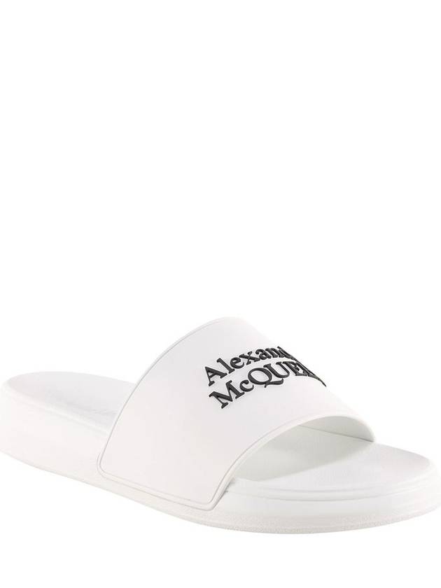 Logo Pool Slippers White - ALEXANDER MCQUEEN - BALAAN 3