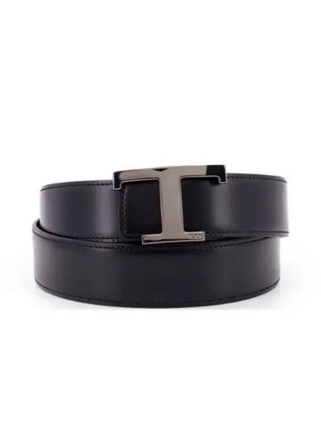 T Timeless Logo Leather Belt Black - TOD'S - BALAAN 2