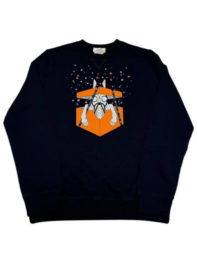 Buart Surprise Crew Neck Sweatshirt Marine - HERMES - BALAAN 1