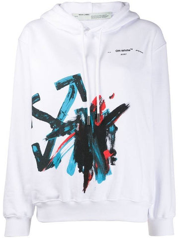 brushed arrow oversized hooded top - OFF WHITE - BALAAN 1