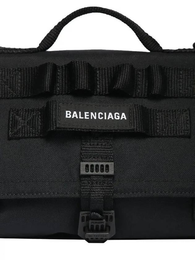 Army Logo Print Nylon Messenger Bag Black - BALENCIAGA - BALAAN 5