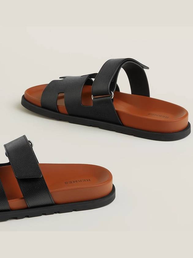 Chypre Calfskin Sandals Black - HERMES - BALAAN 6