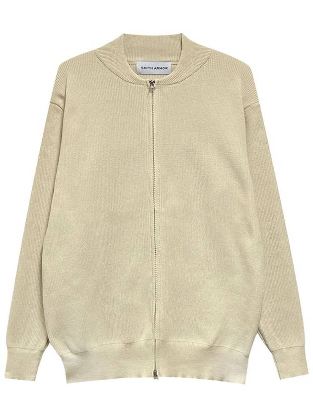 Twoway basic knit zipup_beige - SMITH ARMOR - BALAAN 1