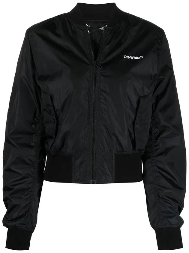 women's diagonal bomber jacket black - OFF WHITE - BALAAN.