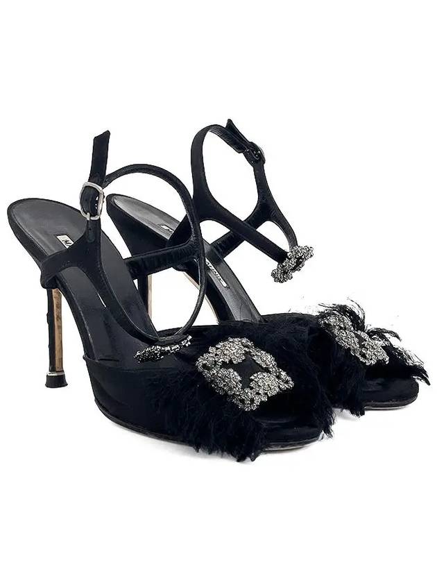 Hingishi ankle strap sandal heel 36 5 black 9ET0070 - MANOLO BLAHNIK - BALAAN 1