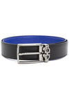 Gancini Reversible Adjustable Leather Belt Lapis Lazuli Black - SALVATORE FERRAGAMO - BALAAN 3