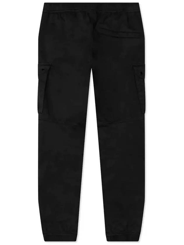 Stretch Cotton Wool Satin Cargo Pants Black - STONE ISLAND - BALAAN 4