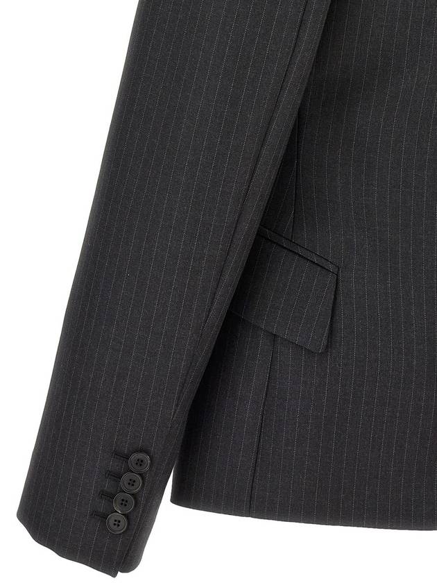 Striped Blazer Jacket Dark Grey - ALEXANDER MCQUEEN - BALAAN 5