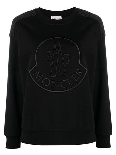 Embroidered Logo Sweatshirt Black - MONCLER - BALAAN 2