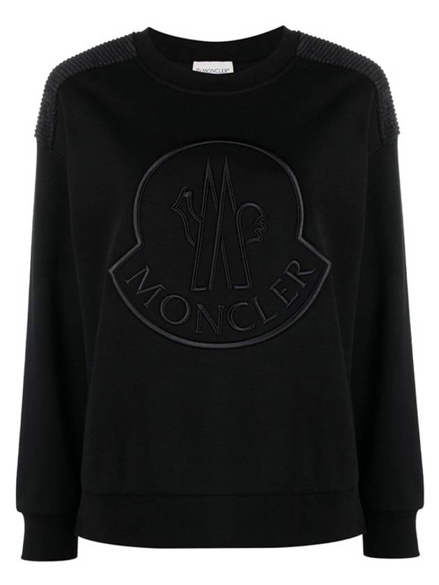 Embroidered Logo Sweatshirt Black - MONCLER - BALAAN 3