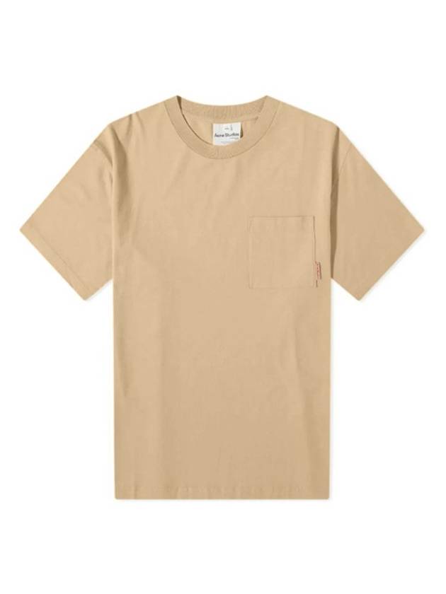 Pink Label Crew Neck Short Sleeve T-Shirt Light Camel - ACNE STUDIOS - BALAAN 2