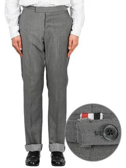 Men's Mid Rise Tailored Slacks Grey - THOM BROWNE - BALAAN 2