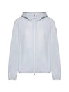 Fegeo Logo Patch Zip Up Hoodie Light Blue - MONCLER - BALAAN 2