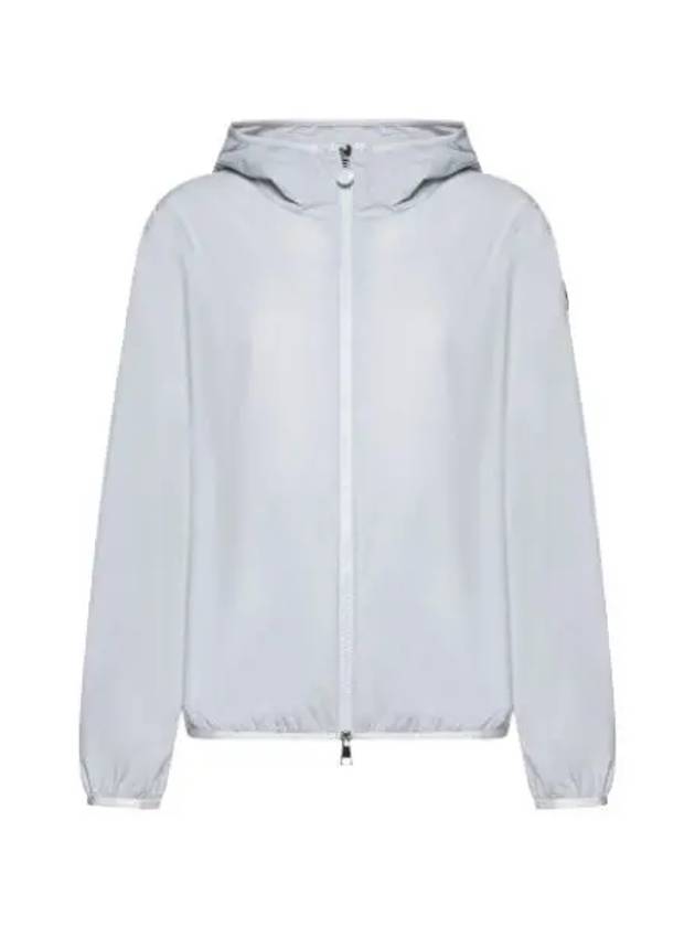 Fegeo Logo Patch Zip Up Hoodie Light Blue - MONCLER - BALAAN 2