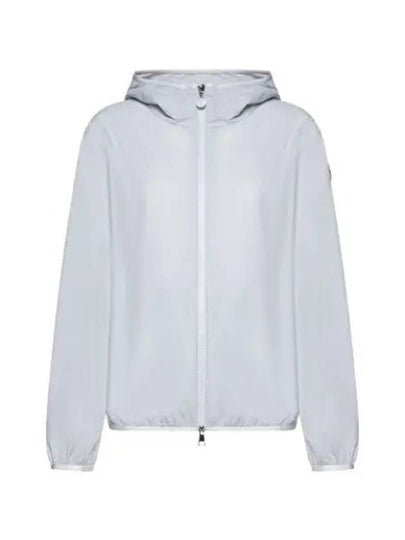 Fegeo Logo Patch Zip Up Hoodie Light Blue - MONCLER - BALAAN 2