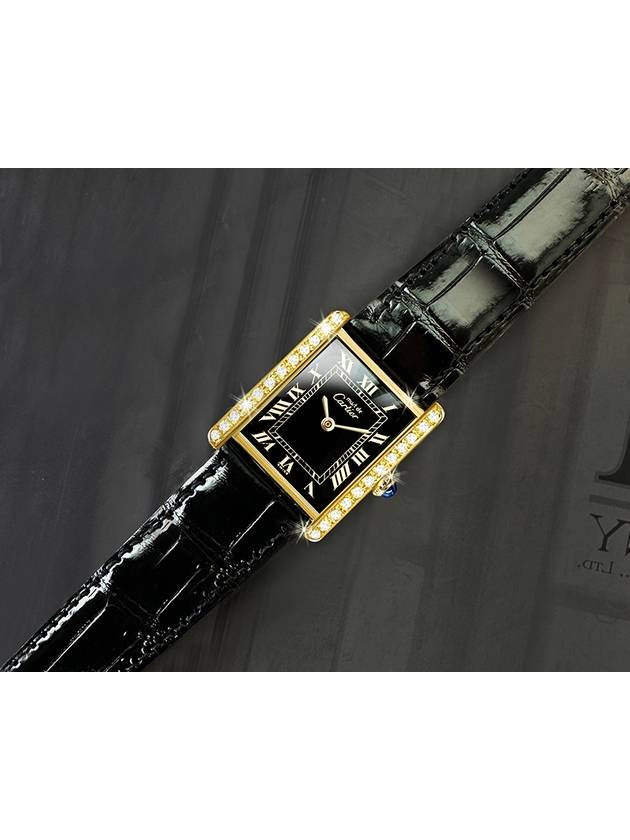 Must Tank Black Roman Dial Women s Quartz Watch - CARTIER - BALAAN 3