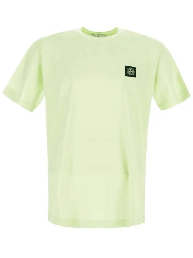 Logo Patch Cotton Short Sleeve T-Shirt Light Green - STONE ISLAND - BALAAN 2