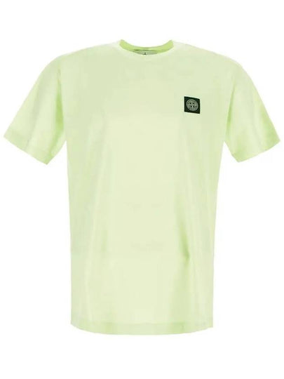 Logo Patch Cotton Short Sleeve T-Shirt Light Green - STONE ISLAND - BALAAN 2