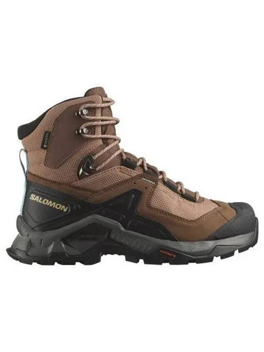 Quest Element GTX W High Top Sneakers Mocha Mousse Pewter Marine Blue - SALOMON - BALAAN 1