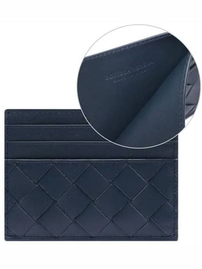 Intrecciato Leather Card Wallet Deep Blue - BOTTEGA VENETA - BALAAN 2