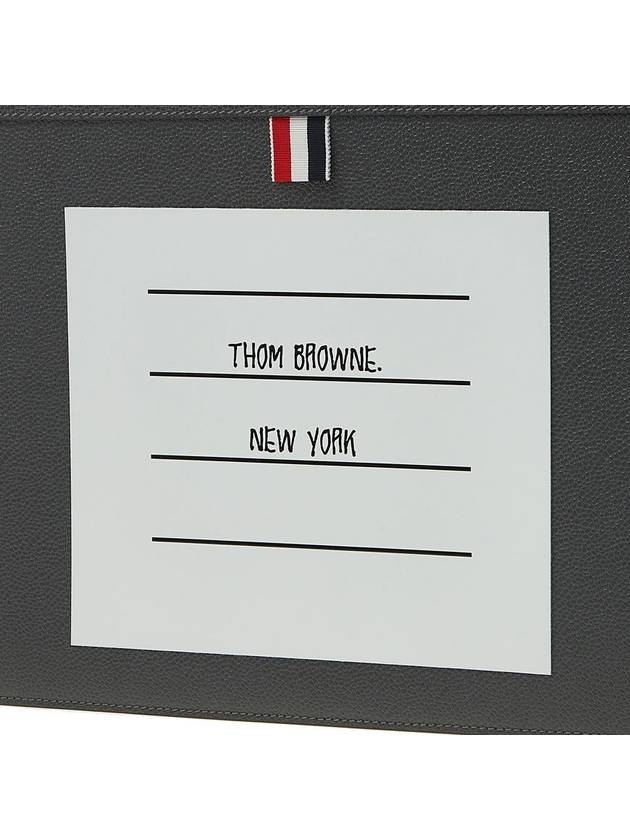 Pebble Document Medium Clutch Bag Grey - THOM BROWNE - BALAAN 8