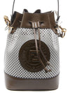 Montresor Logo Mesh Bucket Bag Brown - FENDI - BALAAN 2