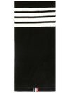 diagonal cashmere muffler black - THOM BROWNE - BALAAN.