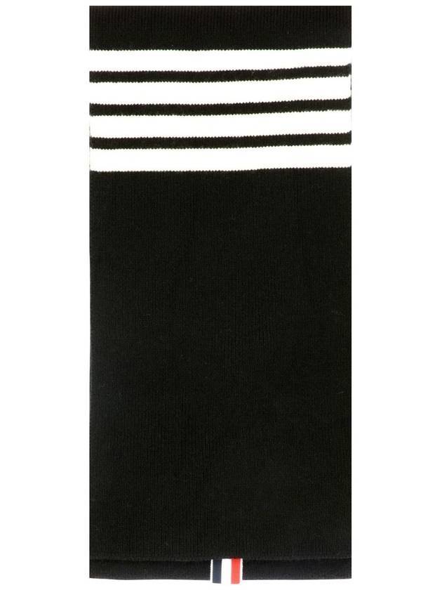 Striped Cashmere Muffler Black - THOM BROWNE - BALAAN 1