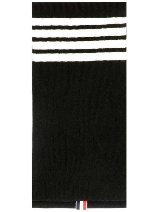 Striped Cashmere Muffler Black - THOM BROWNE - BALAAN 1