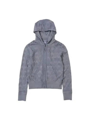 jacquard hoodie zip up dusty blue - SCULPTOR - BALAAN 1