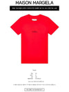 Reverse Embroidered Logo Stitched Cotton Short Sleeve T-Shirt Red - MAISON MARGIELA - BALAAN 3