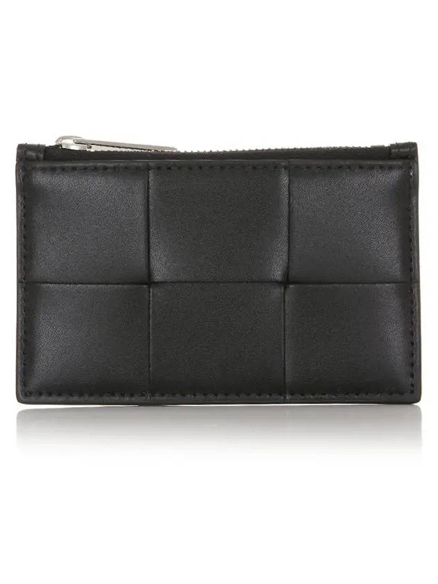 Maxi Intrecciato Zipper Coin Purse Black - BOTTEGA VENETA - BALAAN 3