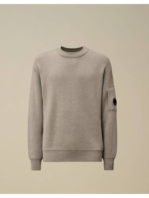 Re-Wool Lens Crewneck Knit Top Grey - CP COMPANY - BALAAN 2