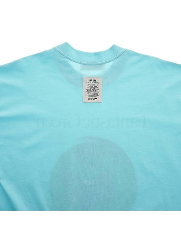 Fantastic Green Sustainable Cotton Short Sleeve T-Shirt Blue - MSGM - BALAAN 8