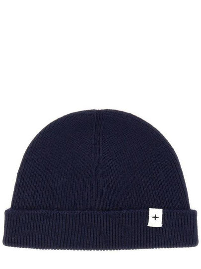 Logo Patch Knit Beanie Blue - JIL SANDER - BALAAN 2