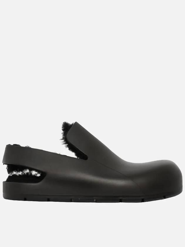 Shearling Puddle Sandals Black - BOTTEGA VENETA - BALAAN 2