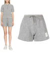 Tweed Summer Short Pants Medium Grey - THOM BROWNE - BALAAN 2