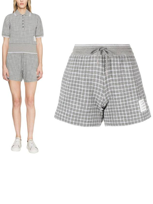 Tweed Summer Short Pants Medium Grey - THOM BROWNE - BALAAN 2