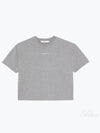 Paris Embroidered Logo Boxy Short Sleeve T-Shirt Grey Melange - MAISON KITSUNE - BALAAN 2