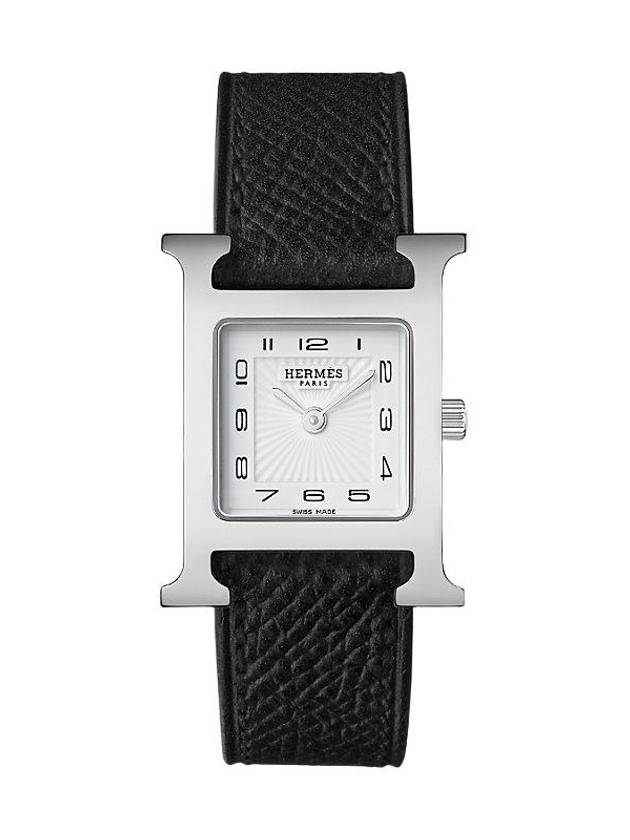 Women's Heure H Leather Band Watch Black - HERMES - BALAAN 2