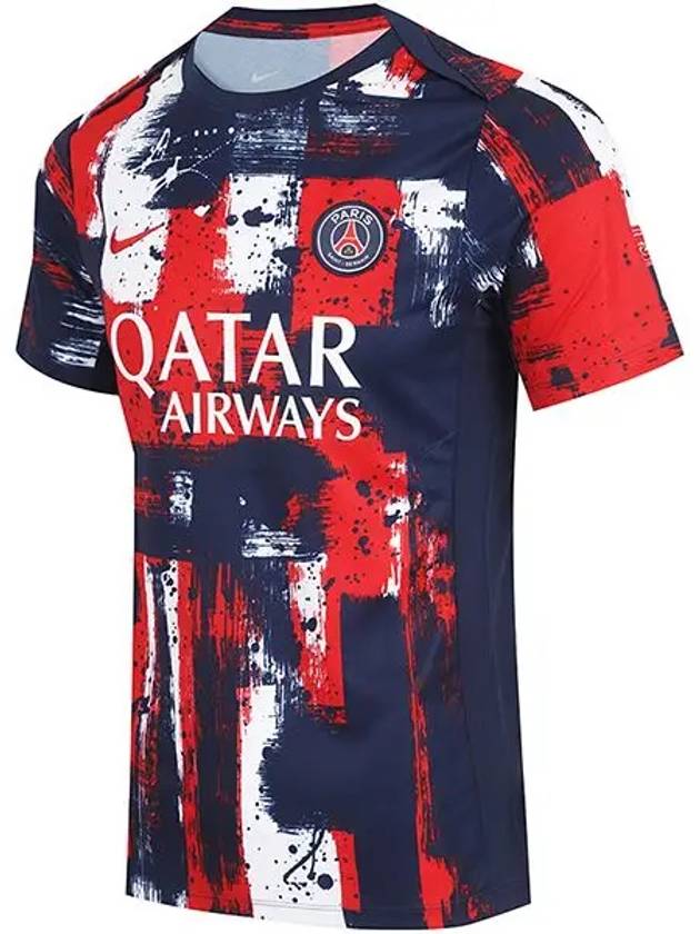 Paris Saint-Germain Academy Pro Home Pre-Match Short Sleeve T-Shirt Navy Red - NIKE - BALAAN 3