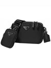 Triangle Logo Re-Nylon Saffiano Cross Bag Black - PRADA - BALAAN 2