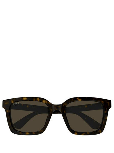 Eyewear Side Logo Square Frame Sunglasses Havana - GUCCI - BALAAN 1