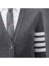 4-Bar V-Neck Cashmere Cardigan Grey - THOM BROWNE - BALAAN 5