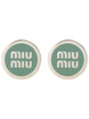 Enameled Metal Earrings Aqua Marina Blue - MIU MIU - BALAAN 2