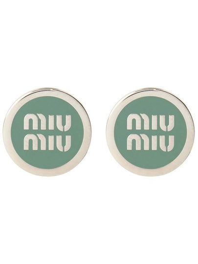 Enameled Metal Earrings Aqua Marina Blue - MIU MIU - BALAAN 2